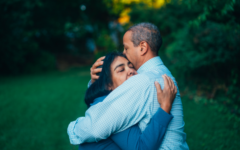 Couple hugging
