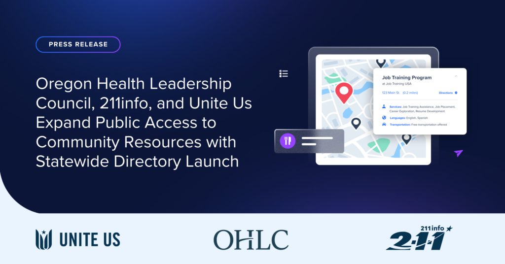 Oregon Health Leadership Council, 211info, and Unite Us Expand Public Access to Community Resources with Statewide Directory Launch